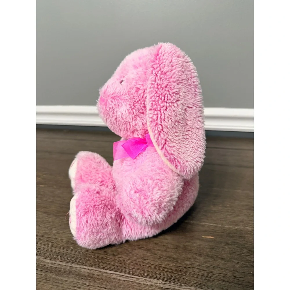 Vintage Hugfun Pink Bunny with‎ Neck Ribbon Plush